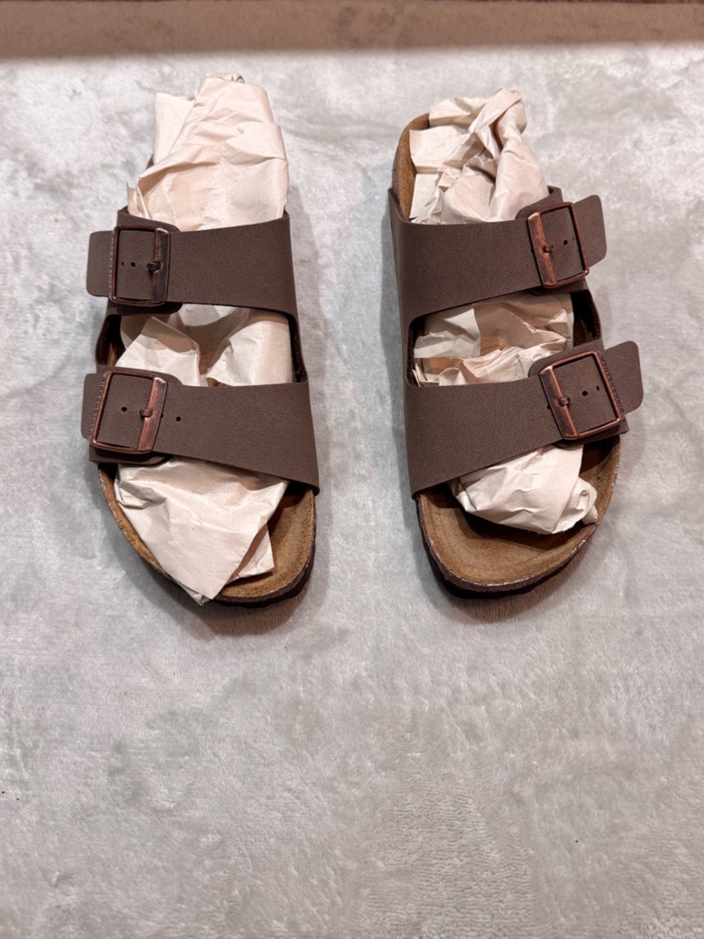 NWOT Birkenstock Womens Arizona Birkibuc Sandal, Mocha, EU 39/US 8, Narrow Width - Picture 3 of 14